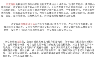 杂交育种的技术