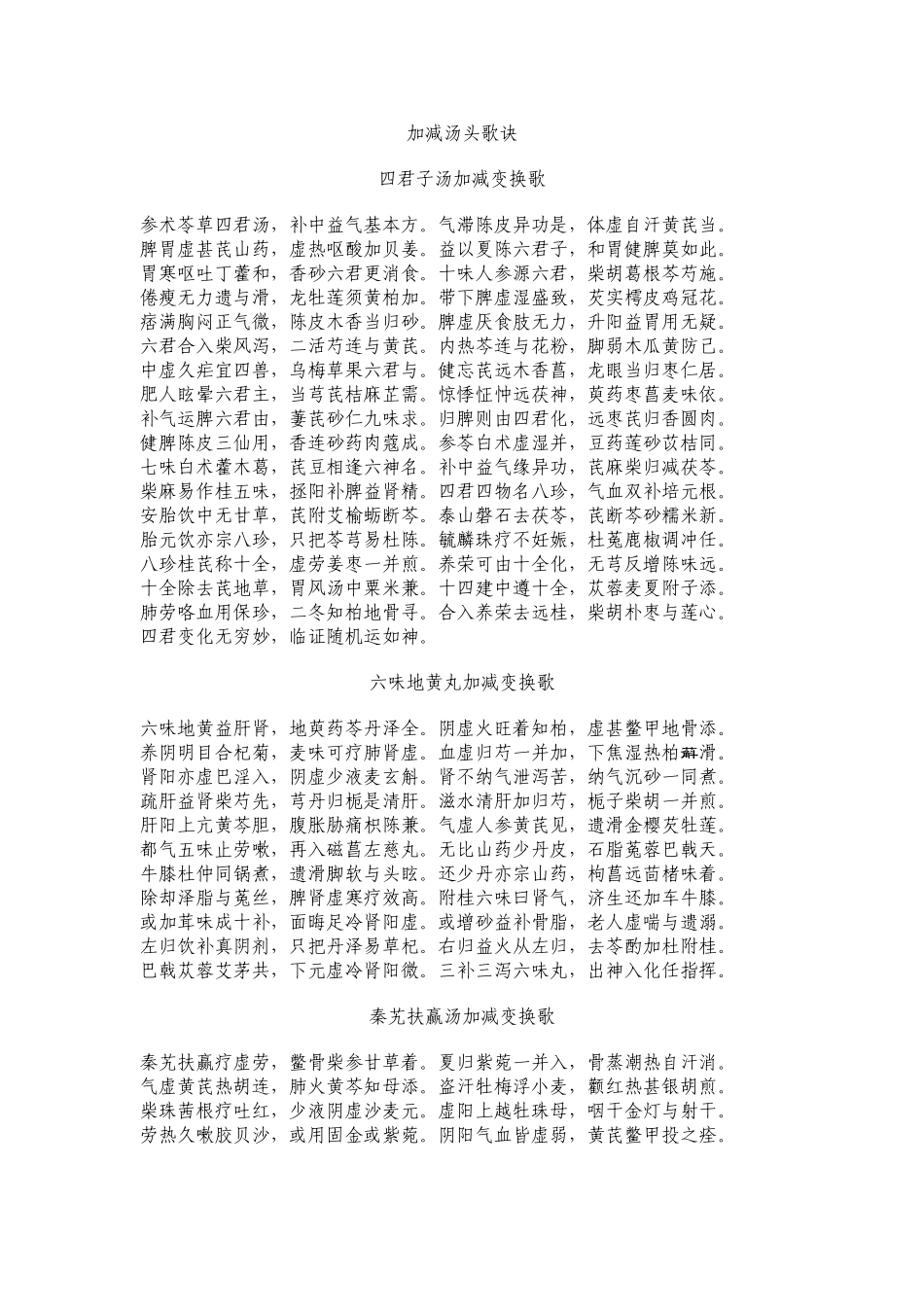 加减汤头歌诀_第1页