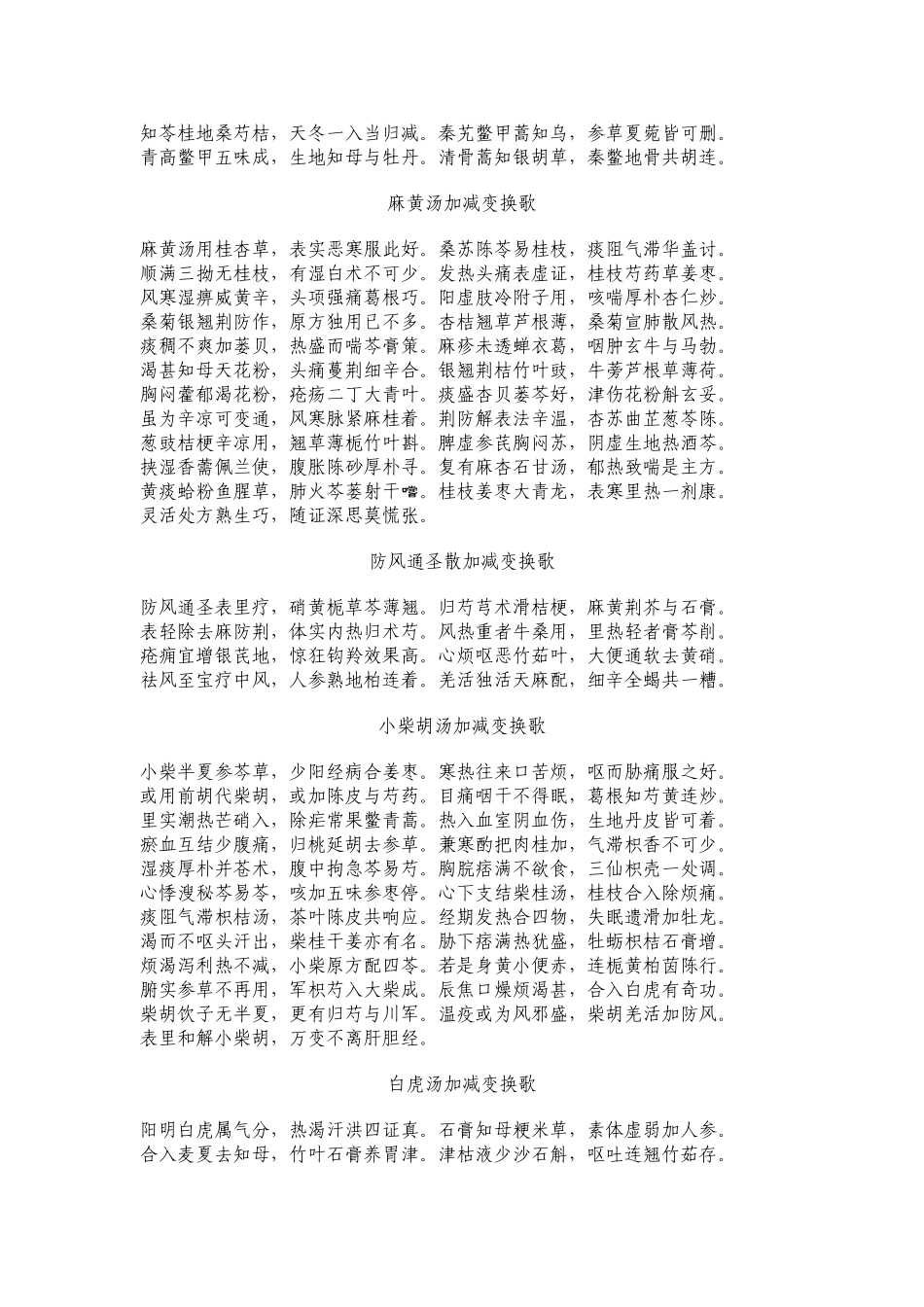 加减汤头歌诀_第2页