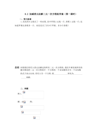 加减消元法学案(很实用)