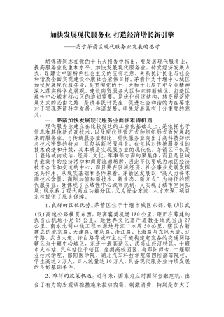加快发展现代服务业-打造经济增长新引擎