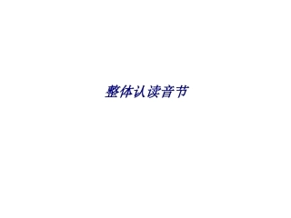 整体认读音节专题培训课件