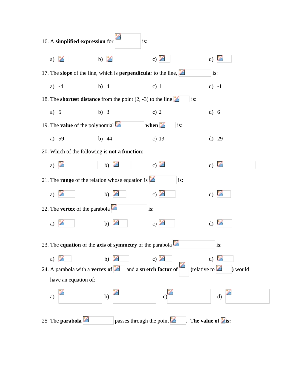 加拿大安大略省十年级数学试卷-英文_第3页