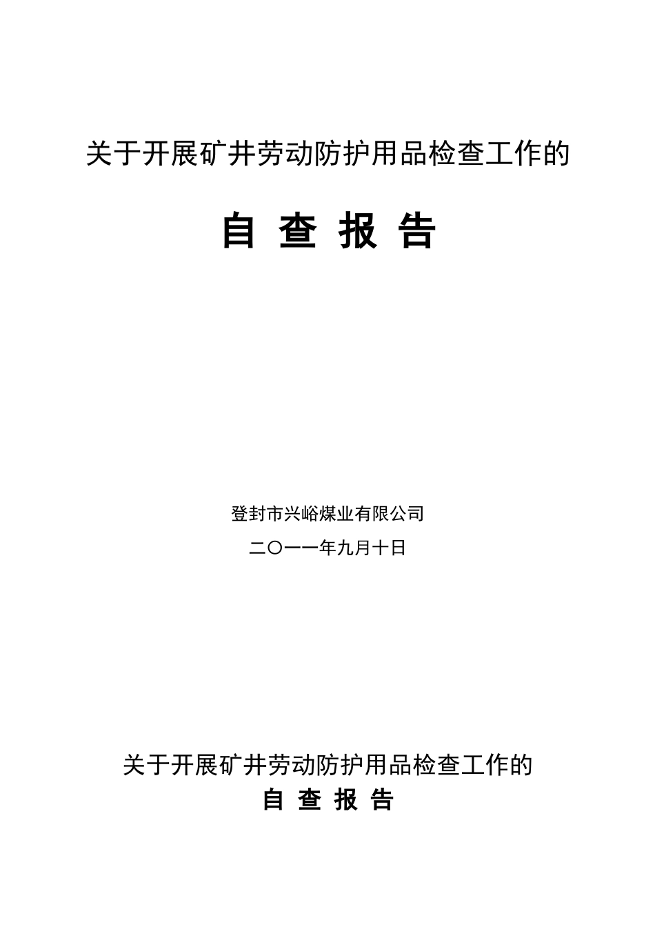 劳动防护用品自查报告_第1页