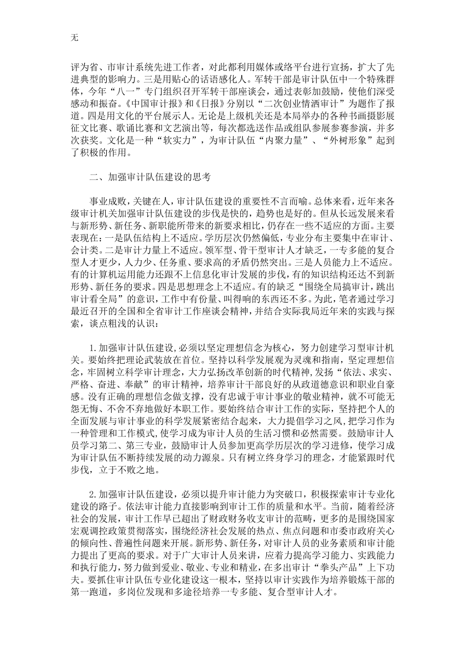 加强审计队伍建设的调研报告-精选模板_第3页