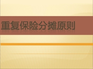重复保险分摊原则