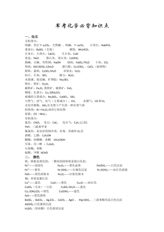 军考化学必背知识点总结