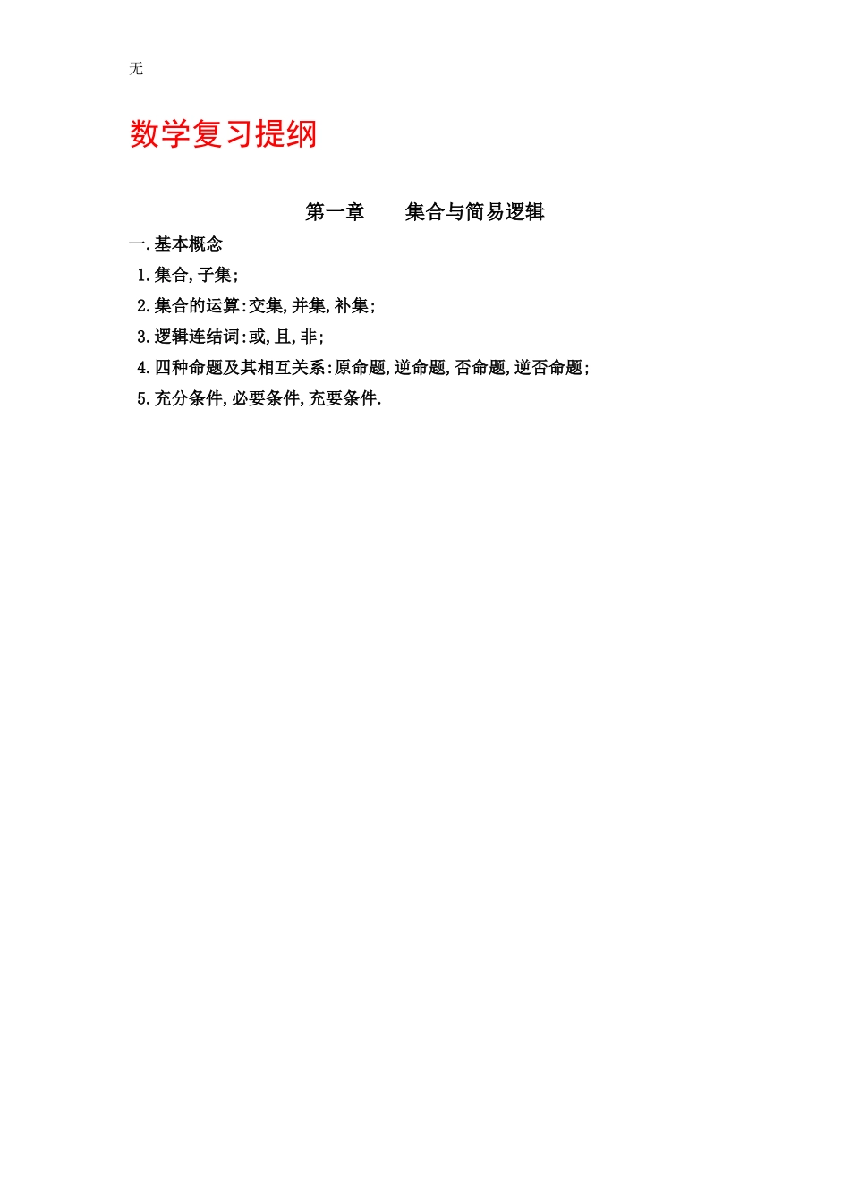 军考数学复习提纲_第1页