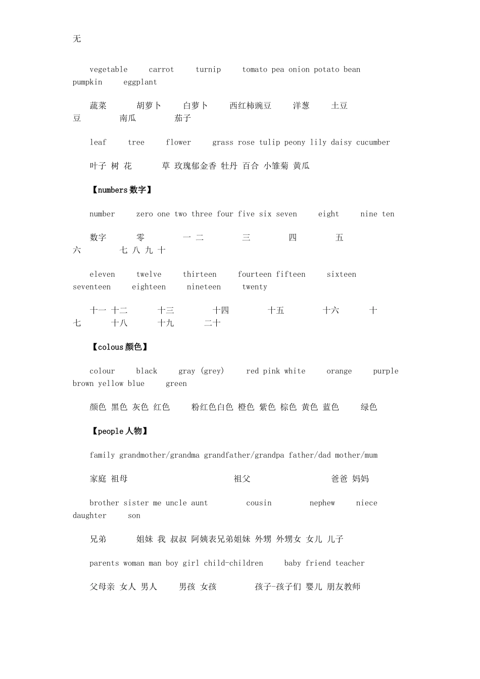 剑桥少儿1级单词总结_第3页