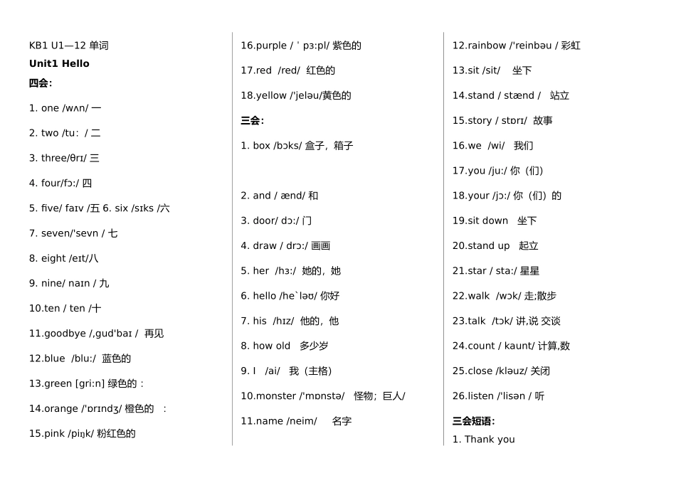 剑桥少儿英语KB1_第1页