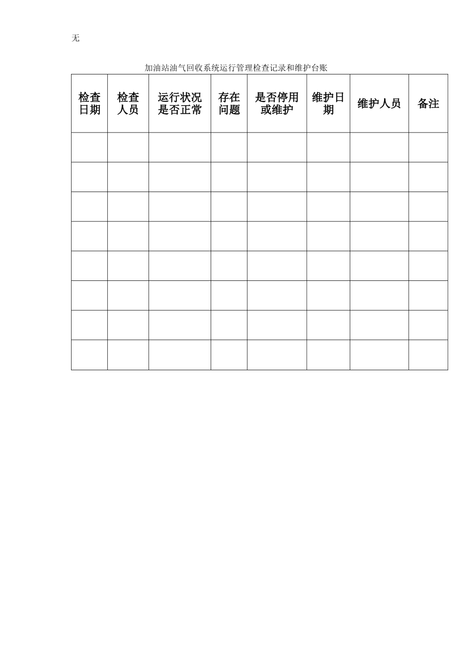 加油站油气回收治理设施日常管理制度及检查维护台账(模板)_第3页