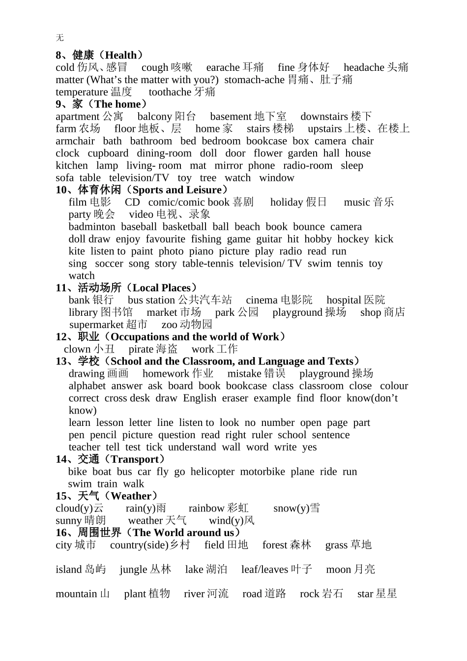 剑桥少儿英语二级考级词汇_第2页