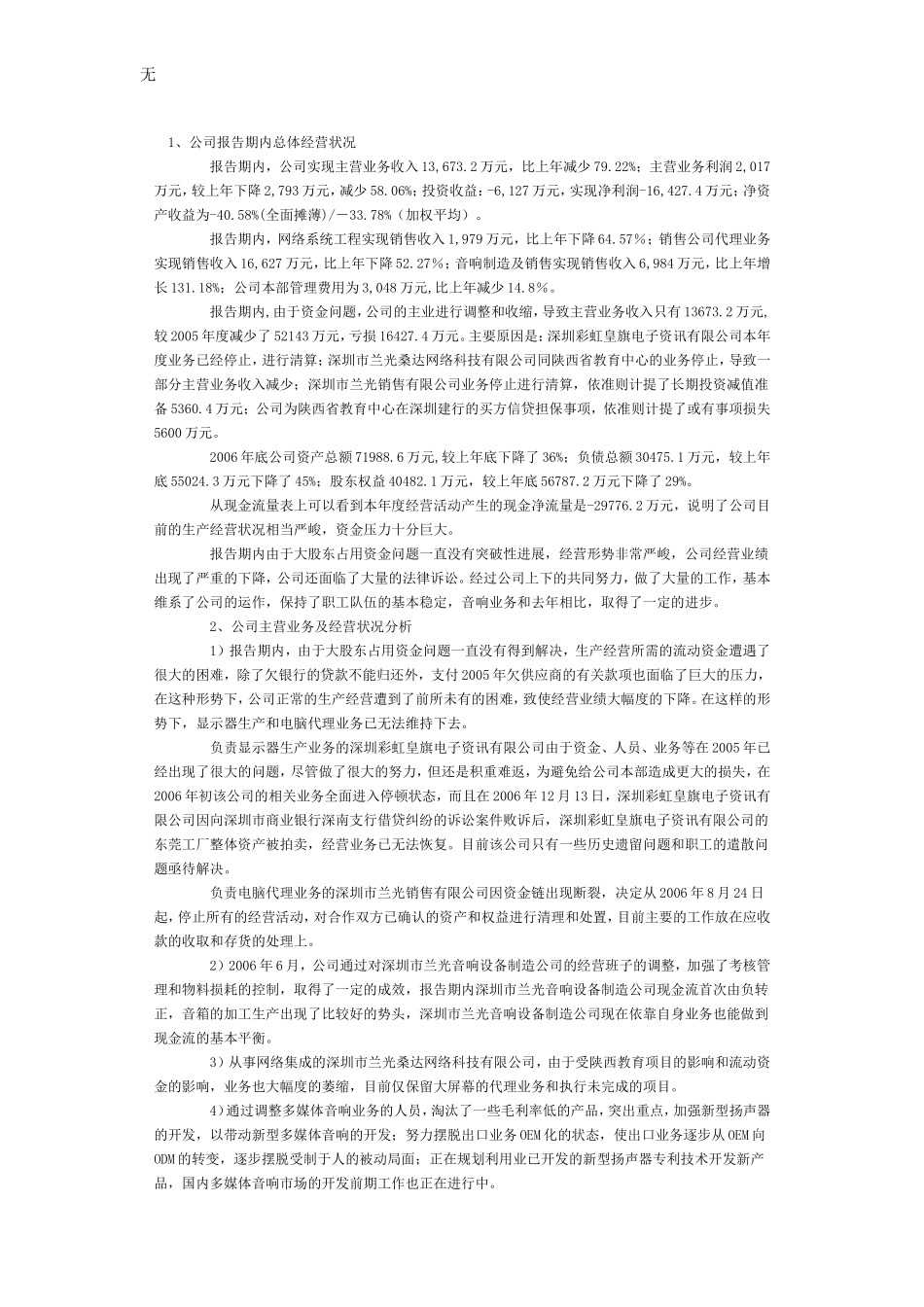 兰光财务报告2006_第1页