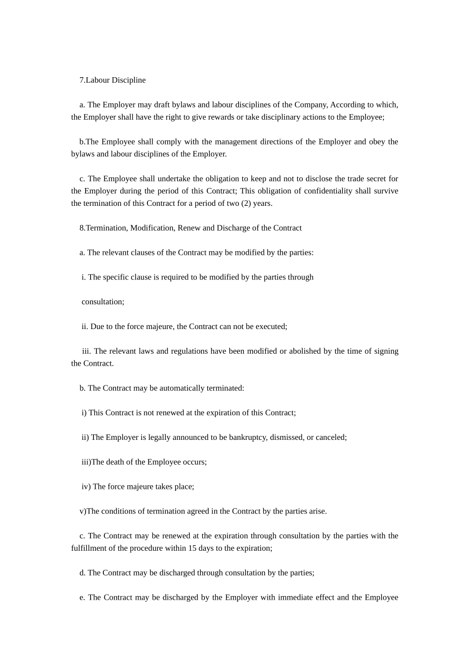 劳动合同(英文版)_第3页