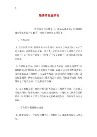 加油站自查报告