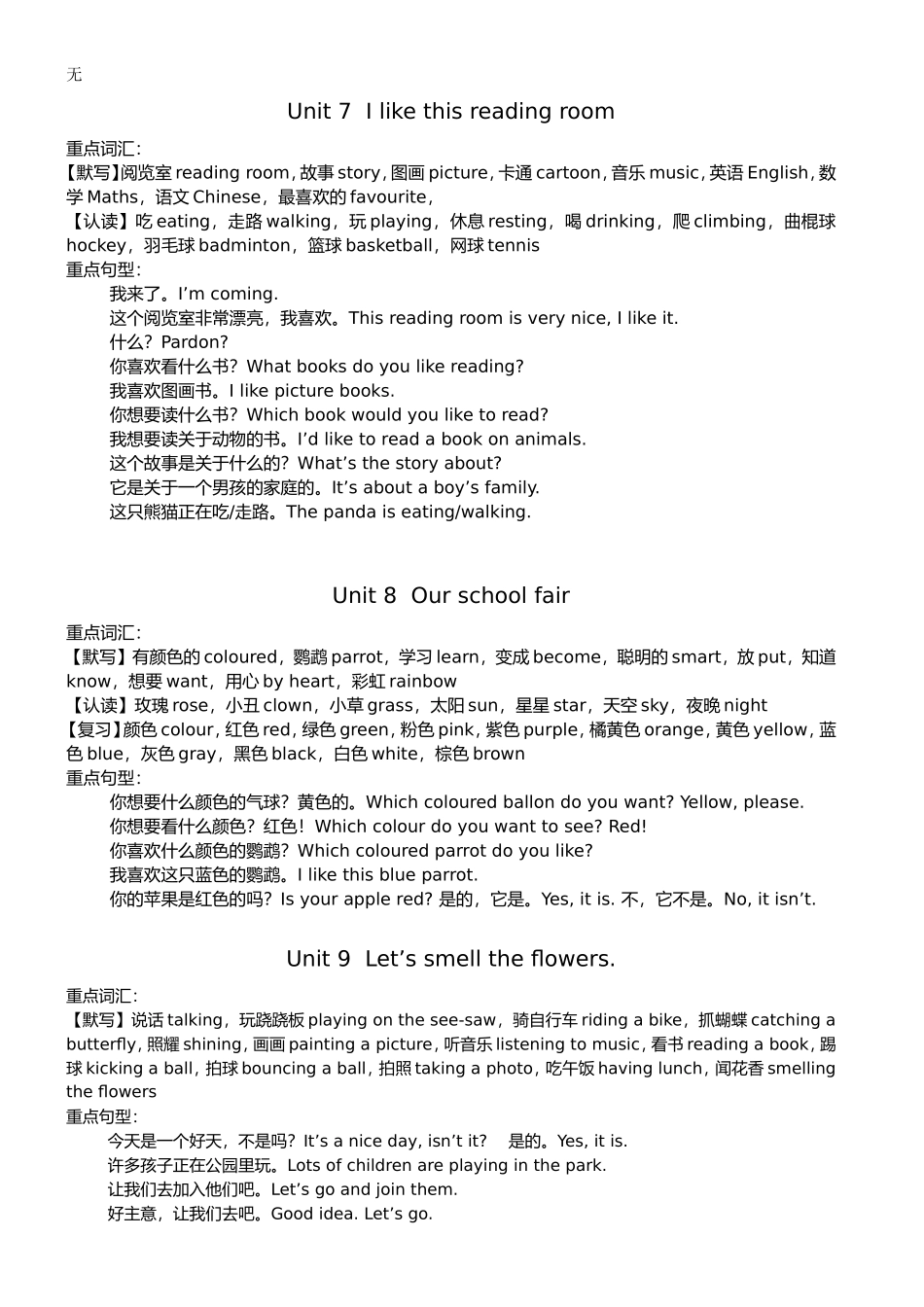 剑桥少儿英语一级下知识点汇总_第3页