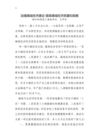 加强镇域经济建设-提高镇域经济质量和规模1