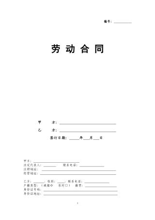 劳动合同及保密协议(DOC)