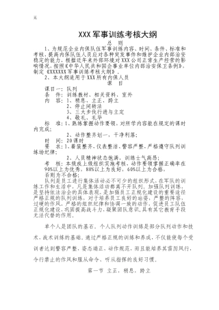 军事训练考核大纲
