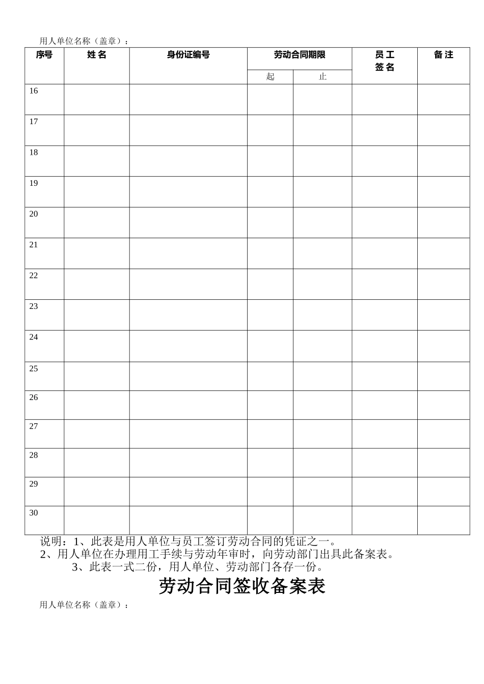 劳动合同签收备案表_第2页