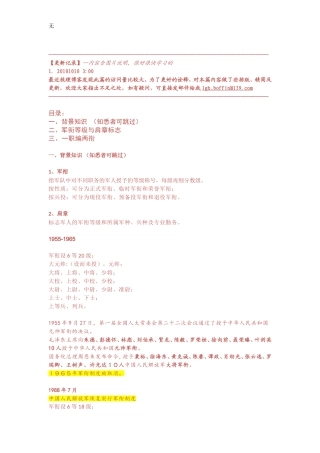 军衔等级和肩章标志的对应关系