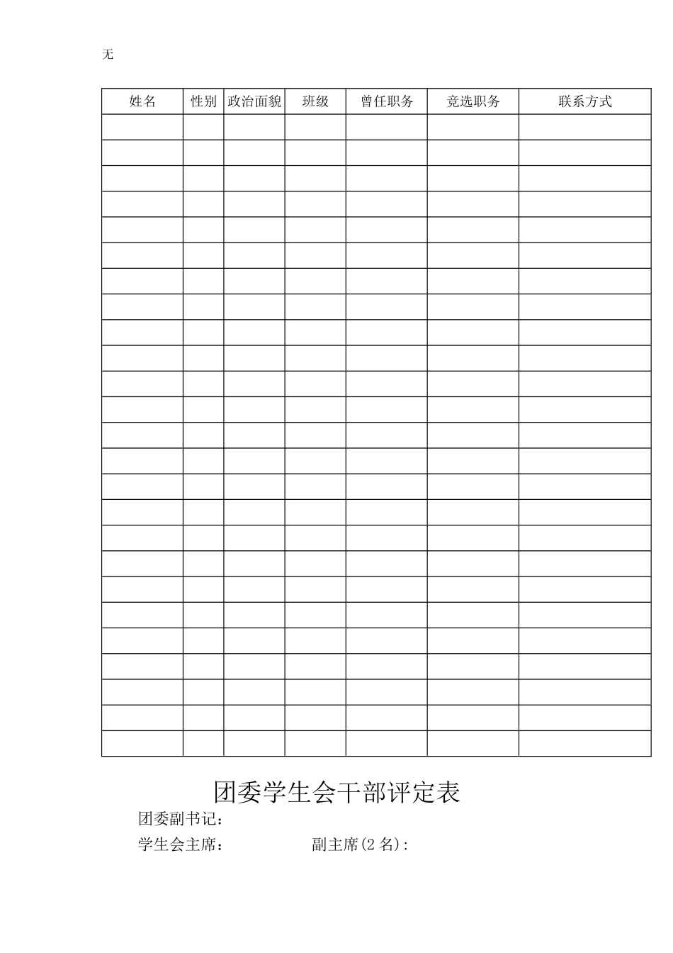 兰州理工大学新能源学院团委学生会竞选报名表_第2页