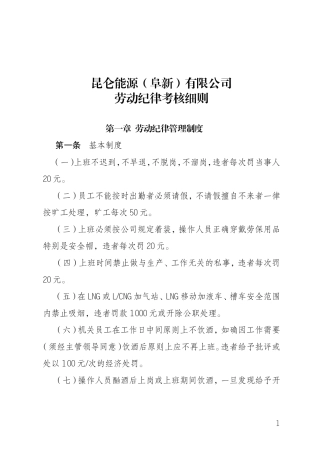 劳动纪律考核细则(修改版)