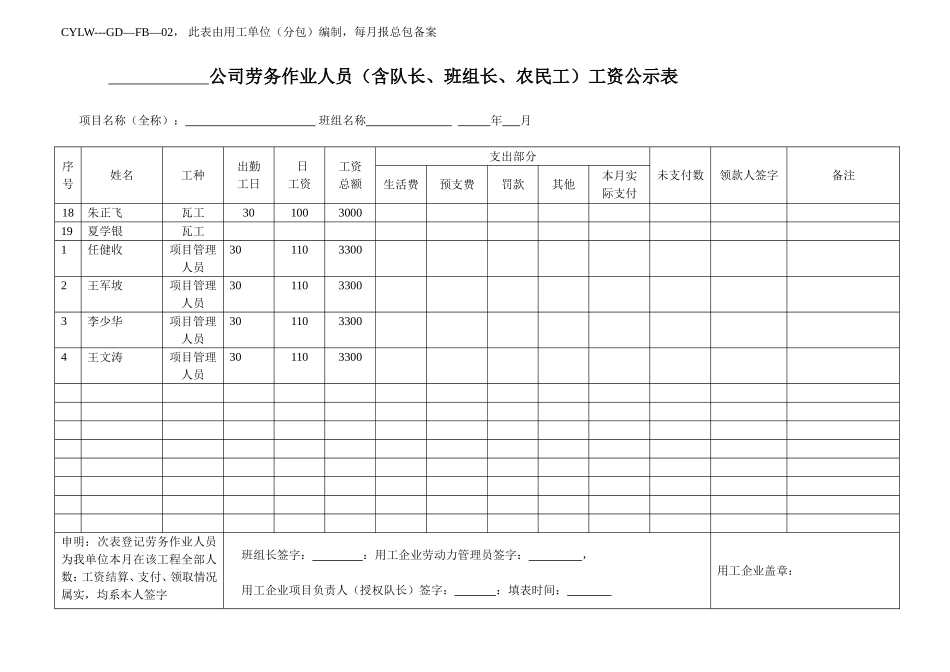 劳务队考勤表_第2页