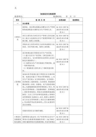 加油站安全检查表