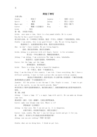 剧本-阿拉丁神灯(少儿英语话剧)[1](1)