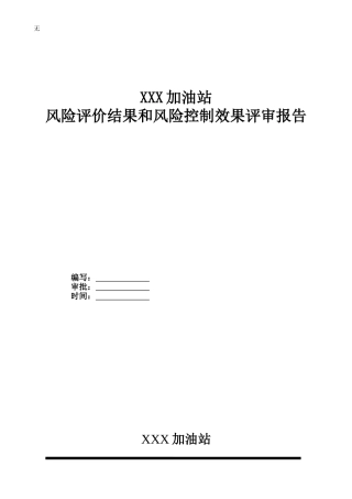 加油站风险评价报告