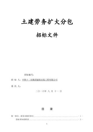 劳务扩大分包标书(新)