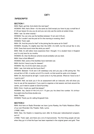 剑桥6-TEST1-听力文本