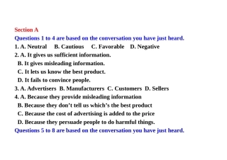 六级听力练习III