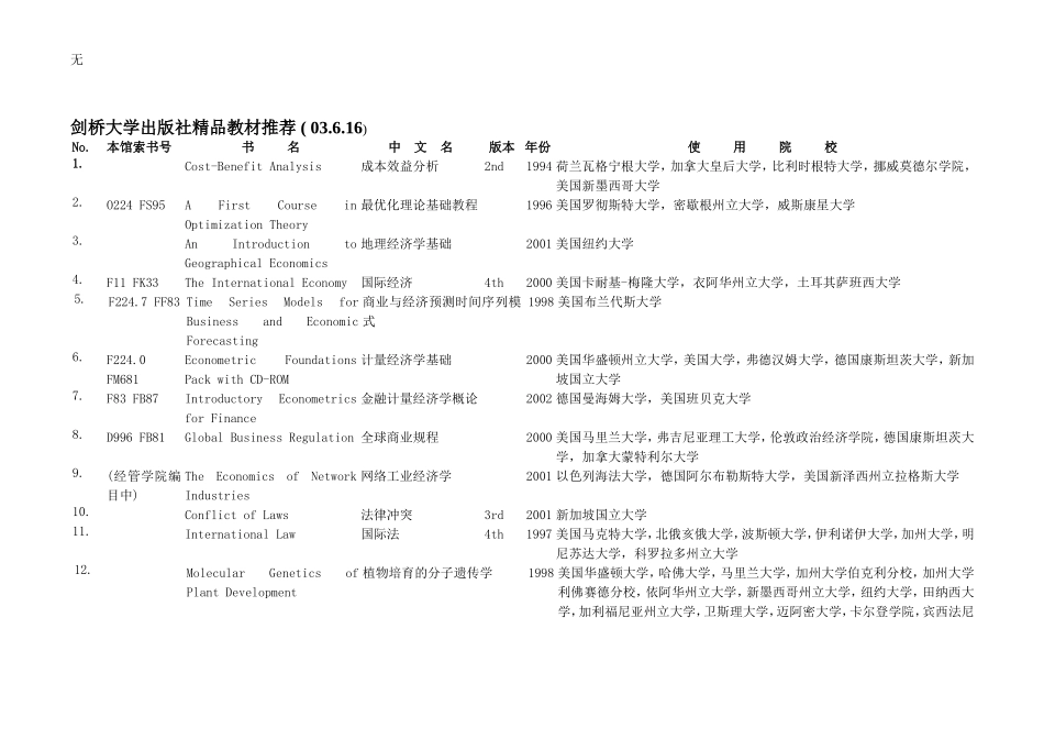 剑桥大学出版社精品教材推荐_第1页