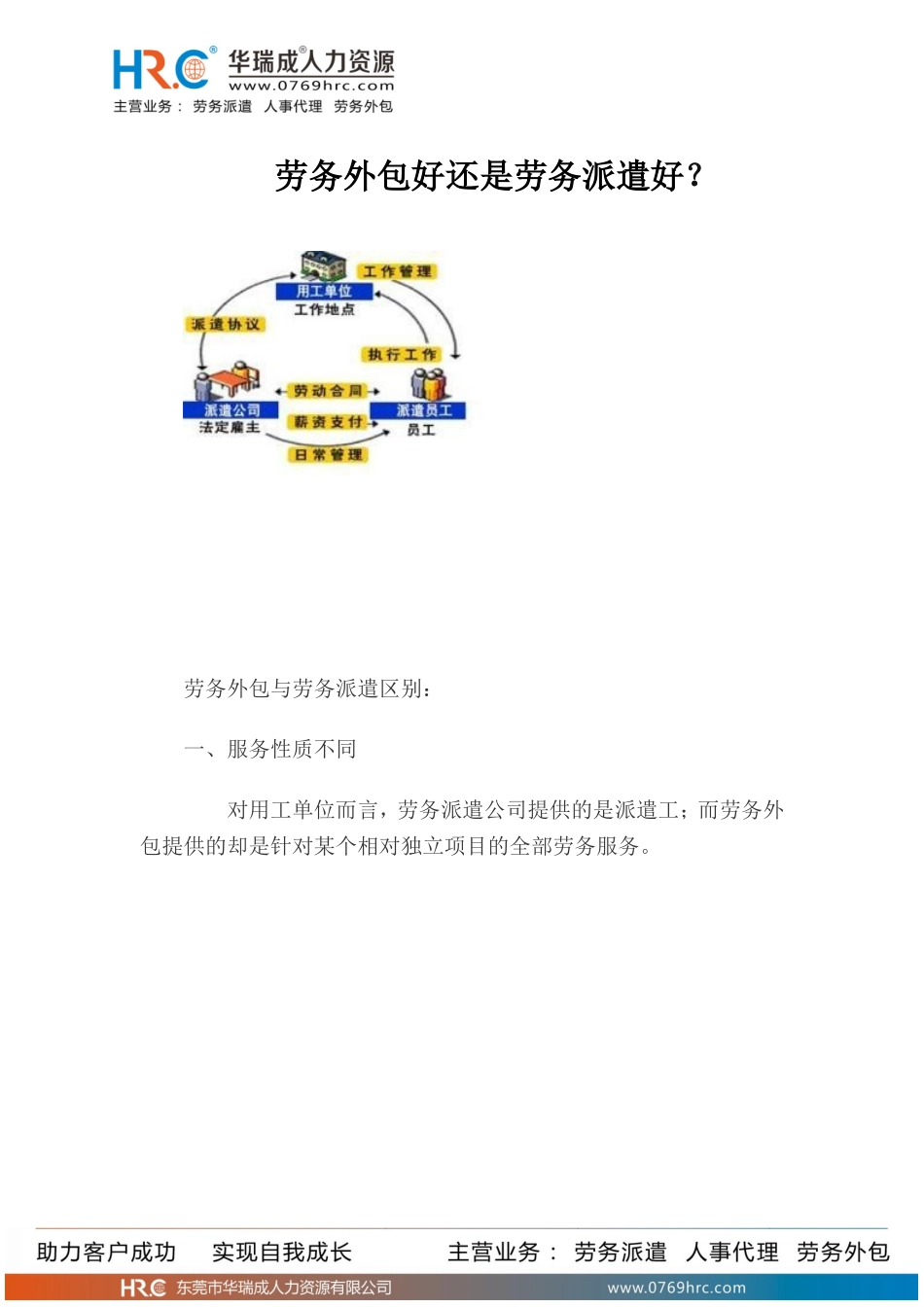 劳务外包好还是劳务派遣好_第1页
