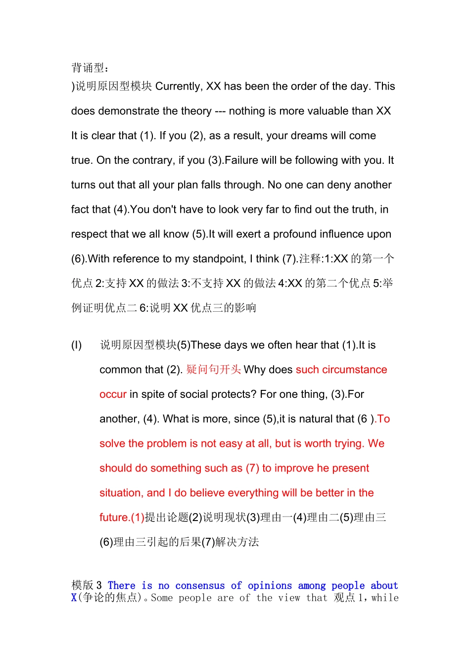 六级作文经典句型和模板_第1页