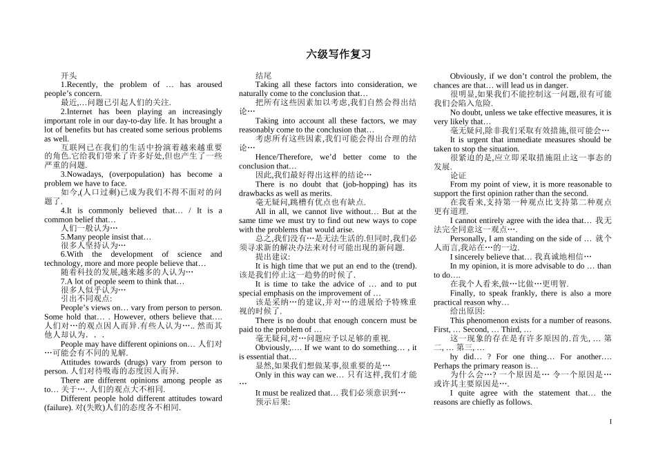 六级作文经典句型加35个加分句型_第1页