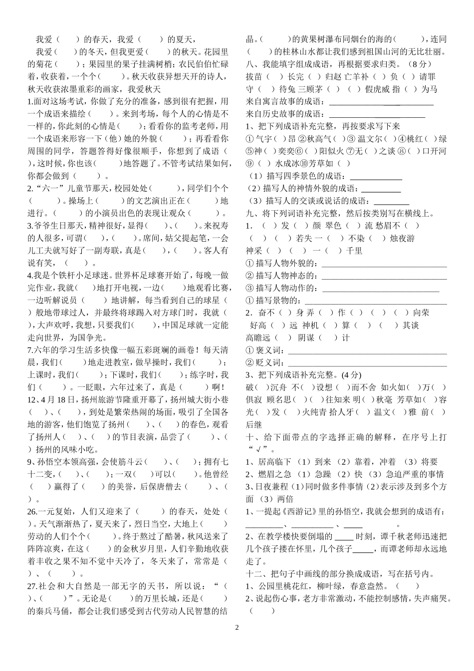 六年级词语专项_第2页