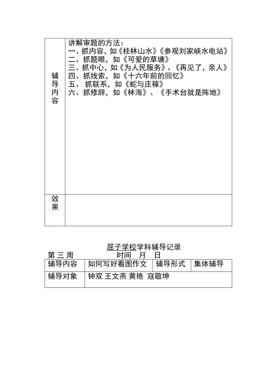 六年级语文优生辅导记录下学期_第2页