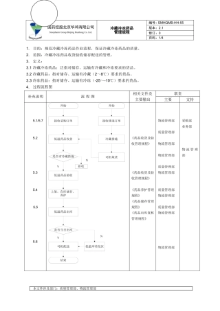 冷藏冷冻药品管理规程