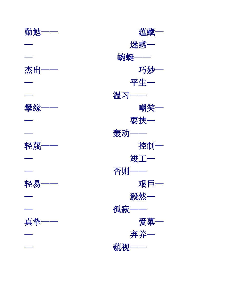 六年级近义词和反义词练习题-(2)_第2页