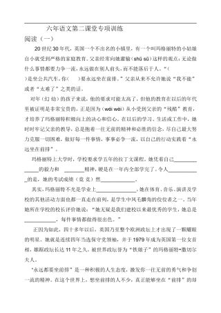 六年语文第二课堂专项训练
