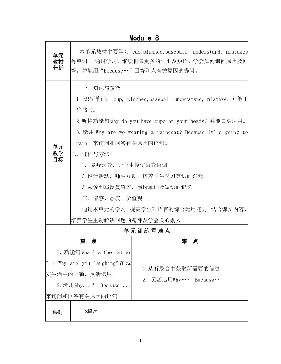 六年级英语第八模块_第1页