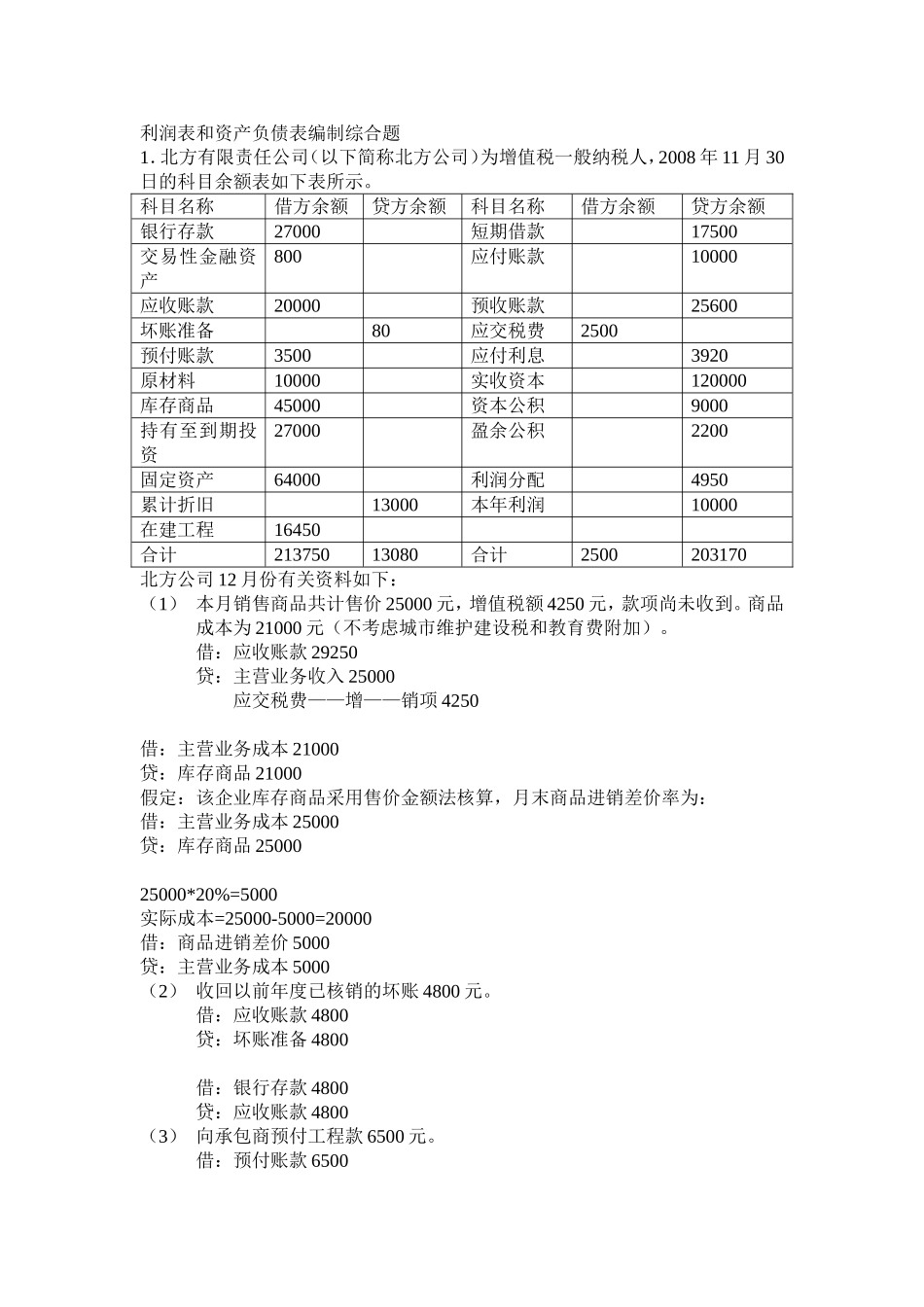 利润表和资产负债表综合题_第1页