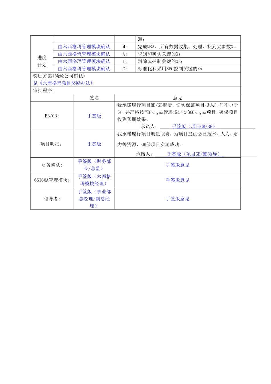 六西格玛项目立项申请书填写指引及品质、精益、成本项目模版_第2页