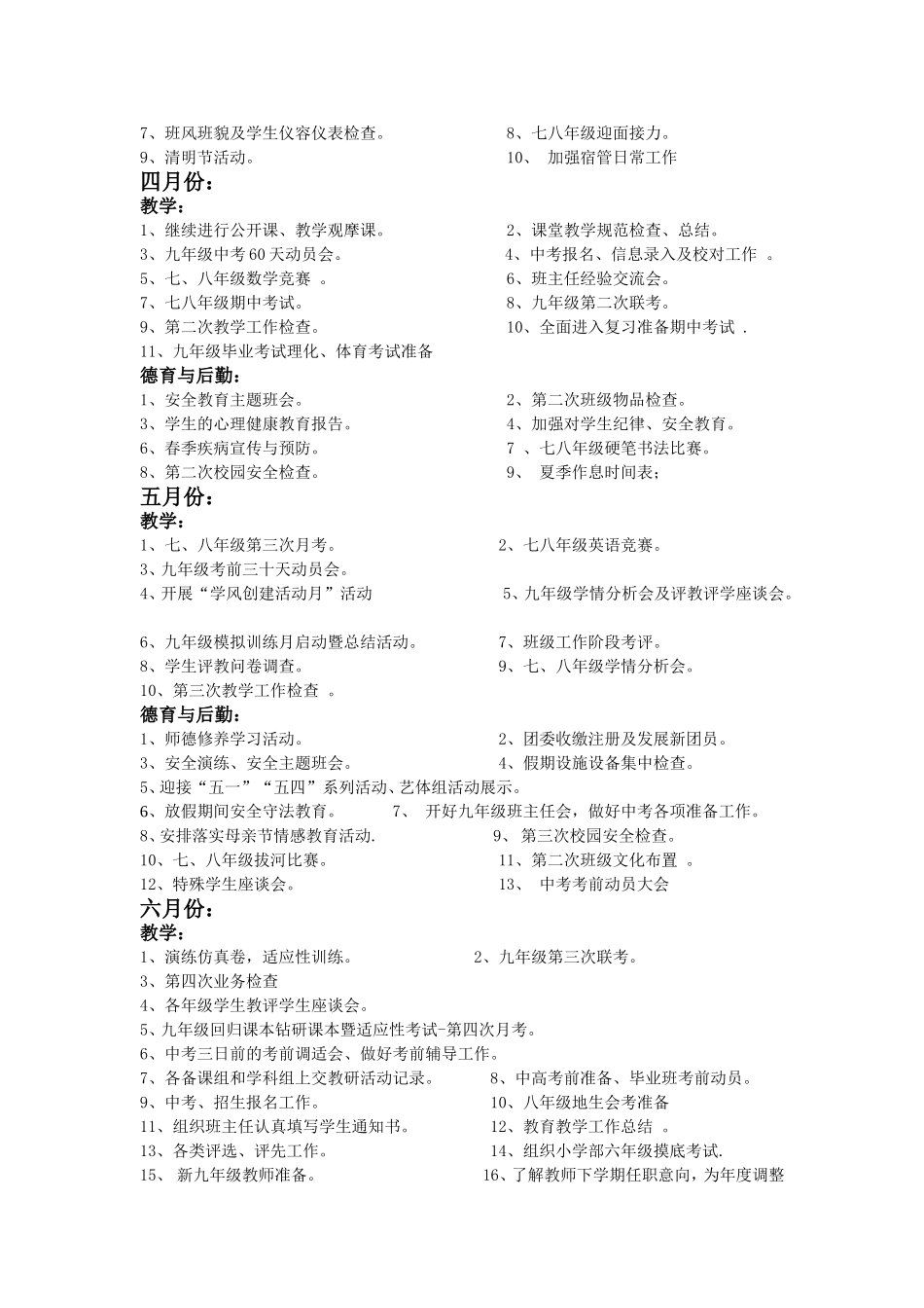利辛五中初中部学校工作计划_第3页