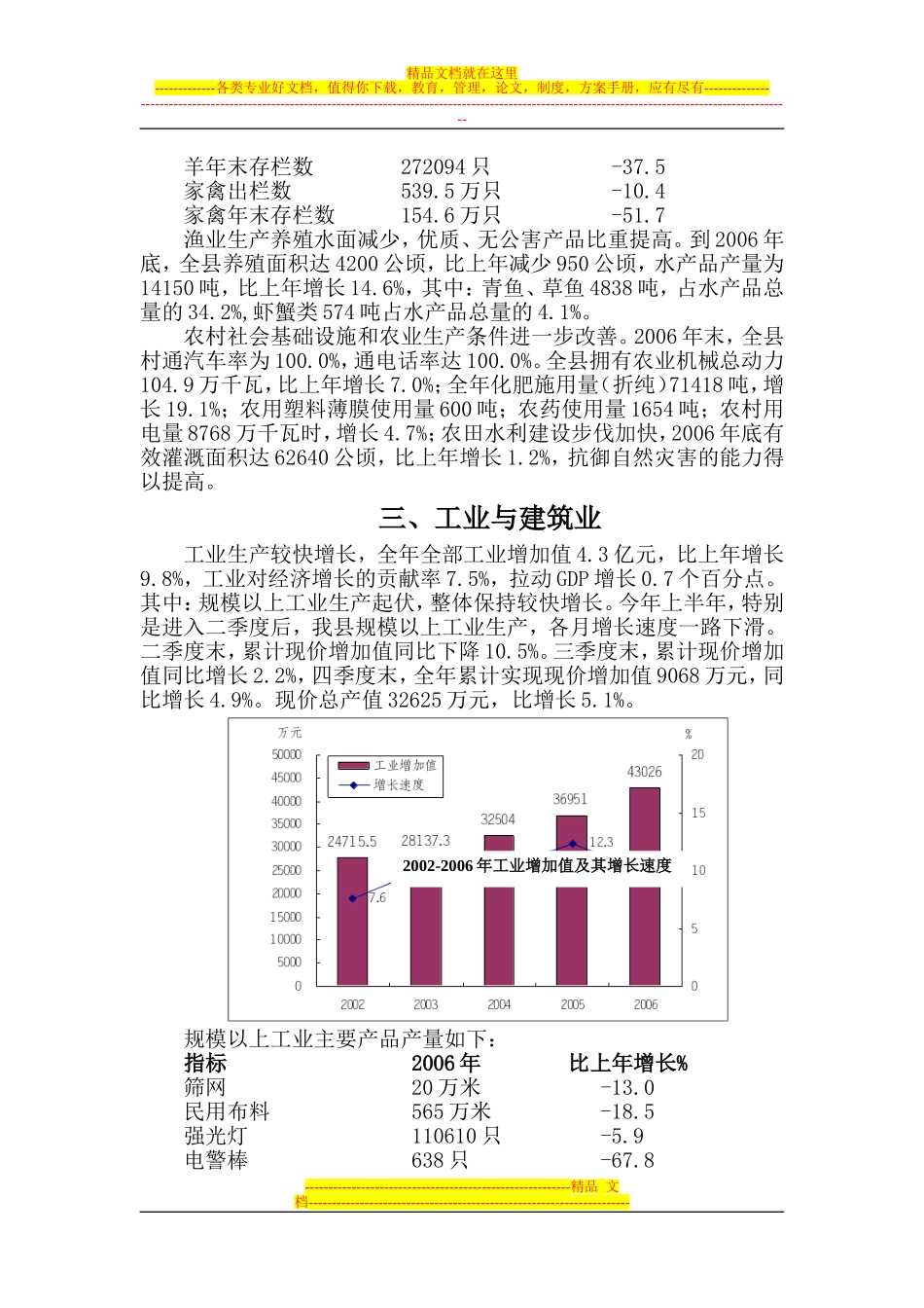 利辛县2006年国民经济和社会发展统计公报_第3页