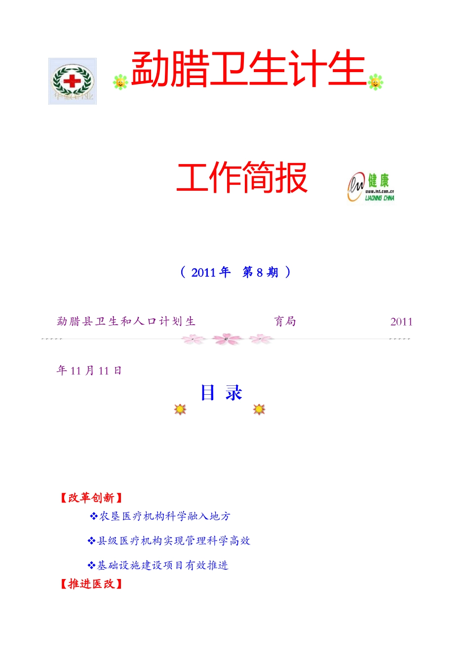 勐腊卫生第8期工作简报_第1页