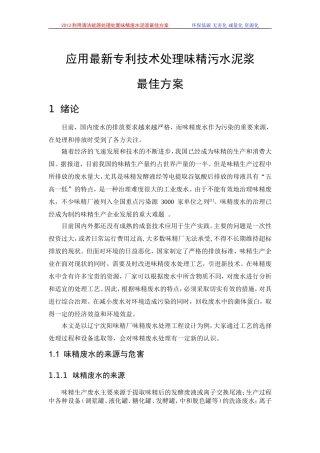 利用清洁能源处理处置味精废水泥浆最佳方案-2013专利新技术应用